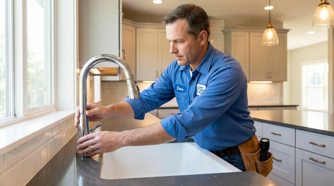 Kitchen faucet installation by Johns Plumbing LLC in Island Park
